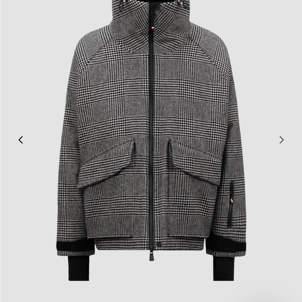 Moncler Black and White Checkered Ski Jacket